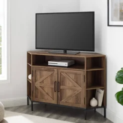 Atticus Modern Farmhouse 2 Door Corner TV Stand For TVs Up To 55" Rustic Oak - Saracina Home 15 Atticus Modern Farmhouse 2 Door Corner TV Stand For TVs Up To 55" Rustic Oak - Saracina Home -Saracina Home Sales Store GUEST 754db8fd 8a36 4b58 b192 cb00f68d49c3