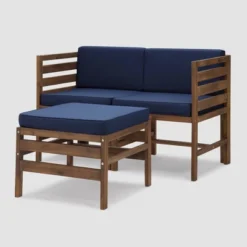 3pc Modular Acacia Wood Patio Chat Set With Cushions - Saracina Home -Saracina Home Sales Store GUEST 75715dfc 345c 4dac 84f9 12b8f90851ce