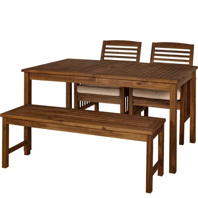 Ravenscroft 4pc Acacia Wood Patio Dining Set - Saracina Home 3 Ravenscroft 4pc Acacia Wood Patio Dining Set - Saracina Home - Image 3