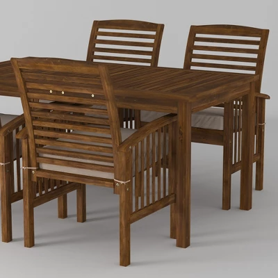 Ravenscroft 5pc Acacia Wood Patio Dining Set - Saracina Home 7 Ravenscroft 5pc Acacia Wood Patio Dining Set - Saracina Home - Image 7