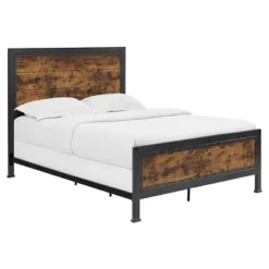 Queen Industrial Wood And Metal Bed - Saracina Home -Saracina Home Sales Store GUEST 75d9290e 165e 4053 beb1 d23d4091b665