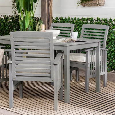 Ravenscroft 5pc Acacia Wood Patio Dining Set - Saracina Home 10 Ravenscroft 5pc Acacia Wood Patio Dining Set - Saracina Home - Image 10