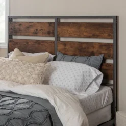 Queen Urban Chic Metal And Wood Plank Bed Brown - Saracina Home -Saracina Home Sales Store GUEST 78298f79 4b56 4b36 9286 ecf432a2b0f1