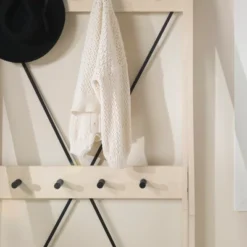 68" Solid Wood X Back Angled Hall Tree White Wash - Saracina Home 15 68" Solid Wood X Back Angled Hall Tree White Wash - Saracina Home -Saracina Home Sales Store GUEST 78968422 3a86 4771 9a4e 0ef03d7daf18