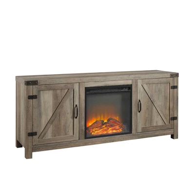 Clarabelle Double Door Farmhouse Electric Fireplace TV Stand For TVs Up To 65" - Saracina Home 6 Clarabelle Double Door Farmhouse Electric Fireplace TV Stand For TVs Up To 65" - Saracina Home - Image 6