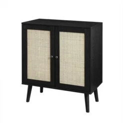 Modern Boho Wood And Rattan 2 Door Accent Cabinet - Saracina Home -Saracina Home Sales Store GUEST 7987110a 6588 4fc8 a782 9bcb55b2b01f