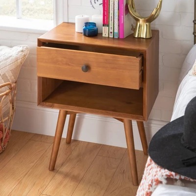 Greenberg 1 Drawer Mid-Century Modern Solid Wood Nightstand - Saracina Home 3 Greenberg 1 Drawer Mid-Century Modern Solid Wood Nightstand - Saracina Home - Image 3