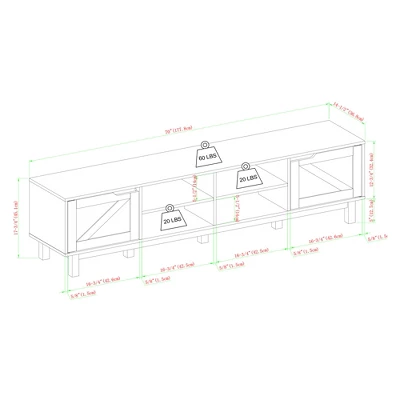 Modern Rustic 2 Door Storage TV Stand For TVs Up To 80" - Saracina Home 9 Modern Rustic 2 Door Storage TV Stand For TVs Up To 80" - Saracina Home - Image 9