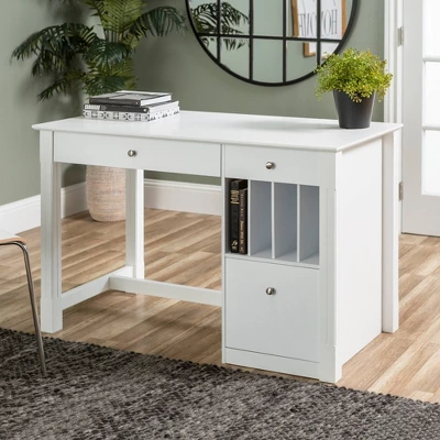 Home Office Deluxe Storage Computer Desk White - Saracina Home 1 Home Office Deluxe Storage Computer Desk White - Saracina Home