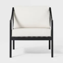 Saracina Home Mid-Century Modern Slatted Outdoor Acacia Arm Chair With Cushion -Saracina Home Sales Store GUEST 7cf345e7 21e6 40c3 919e b797a68681bf