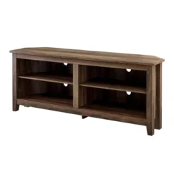 Transitional 4 Cubby Wood Open Storage Corner TV Stand For TVs Up To 65" - Saracina Home -Saracina Home Sales Store GUEST 800d3371 ca5e 49ee 9346 8d72f70b61c0