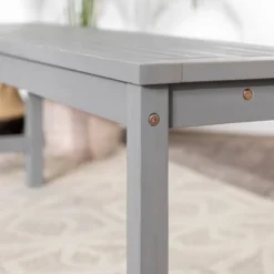 Ravenscroft Modern Boho Acacia Wood Slat Top Outdoor Dining Bench - Gray Wash - Saracina Home -Saracina Home Sales Store GUEST 83e31abd 7d66 4c84 9cc7 8bdac5e55deb