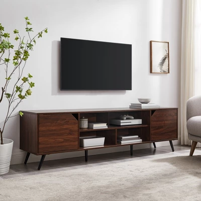 Mid-Century Modern Wide Storage TV Stand For TVs Up To 80" - Saracina Home 1 Mid-Century Modern Wide Storage TV Stand For TVs Up To 80" - Saracina Home