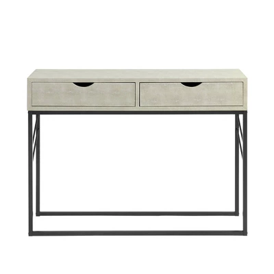 Faux Shagreen Modern 2 Drawer Entry Table - Saracina Home 3 Faux Shagreen Modern 2 Drawer Entry Table - Saracina Home - Image 3