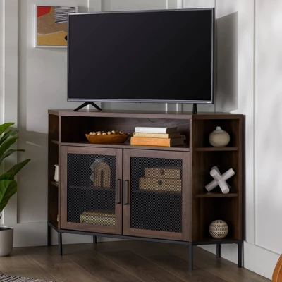 Corner TV Stand For TVs Up To 55" With Metal Mesh Doors - Saracina Home 11 Corner TV Stand For TVs Up To 55" With Metal Mesh Doors - Saracina Home - Image 11