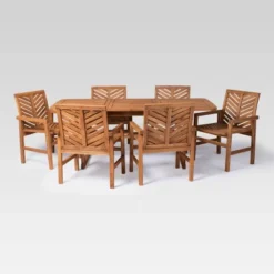 7pc Slatted Extendable Acacia Wood Patio Dining Set - Saracina Home -Saracina Home Sales Store GUEST 8aa6dd30 d5d4 4448 b03c 8b2aed0306a8