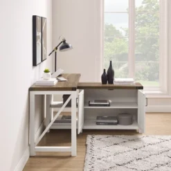 Farmhouse Rustic L Shaped Desk With Storage - Saracina Home -Saracina Home Sales Store GUEST 8af120a3 28f2 4d02 93e8 bf358c29e2e9