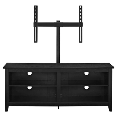 Farmhouse 4 Cubby Wood Open Storage With Mount TV Stand For TVs Up To 65" - Saracina Home 3 Farmhouse 4 Cubby Wood Open Storage With Mount TV Stand For TVs Up To 65" - Saracina Home - Image 3