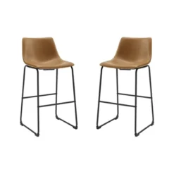 Set Of 2 Laslo Modern Upholstered Faux Leather Barstools - Saracina Home -Saracina Home Sales Store GUEST 8c012d75 c1e7 4c2d ab6f 6bef4ed84c65