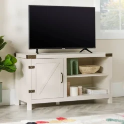 Clarabelle Rustic Industrial Barn Door TV Stand For TVs Up To 50" - Saracina Home -Saracina Home Sales Store GUEST 8f45b338 5fa3 461e 96a4 5d56a043e426