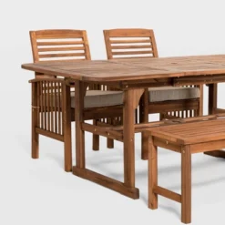 Ravenscroft 4pc Extendable Acacia Wood Outdoor Dining Set - Saracina Home 11 Ravenscroft 4pc Extendable Acacia Wood Outdoor Dining Set - Saracina Home -Saracina Home Sales Store GUEST 9093e35d 2049 4ddb a85b 14254399b8d2