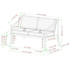 Saracina Home Mid-Century Modern Slatted Acacia Outdoor Bench With Cushions -Saracina Home Sales Store GUEST 9290c681 722c 470e b230 2ed9df4b8fe2