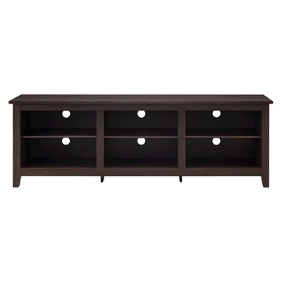 Transitional 6 Cubby Wood Open Storage Wood TV Stand For TVs Up To 80"- Saracina Home 11 Transitional 6 Cubby Wood Open Storage Wood TV Stand For TVs Up To 80"- Saracina Home - Image 11