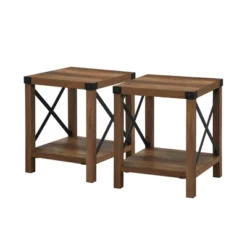 Set Of 2 Sophie Rustic Farmhouse X Frame Side Tables - Saracina Home -Saracina Home Sales Store GUEST 94f15c68 b382 4925 90f4 ac7532c4c41e