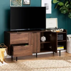 Rockwell Modern Storage TV Stand For TVs Up To 43" Brown - Saracina Home -Saracina Home Sales Store GUEST 95bd6db0 42bd 4911 8ee0 38206ec25c15