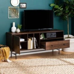 Modern Vinyl Record Player Storage TV Stand For TVs Up To 65" Dark Walnut - Saracina Home 18 Modern Vinyl Record Player Storage TV Stand For TVs Up To 65" Dark Walnut - Saracina Home -Saracina Home Sales Store GUEST 98d6a861 7091 418c 9351 ed4df69ef1a9