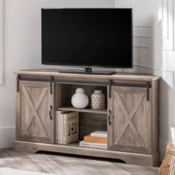 Robinson Rustic Transitional Sliding Barn Door Corner TV Stand For TVs Up To 58" - Saracina Home 27 Robinson Rustic Transitional Sliding Barn Door Corner TV Stand For TVs Up To 58" - Saracina Home -Saracina Home Sales Store GUEST 99ade92f dcff 44e8 8eac 8aa02e32c026