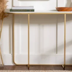 Megan Modern Glam Curved Console Table Faux White Marble/Gold - Saracina Home -Saracina Home Sales Store GUEST 99ec17d7 cb5e 46ab b705 7bf4923517fa