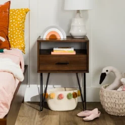 Amal Modern Single Drawer Hairpin Leg Nightstand - Saracina Home -Saracina Home Sales Store GUEST 9a5d15e2 9596 4902 a3f4 23ba6c98cb48