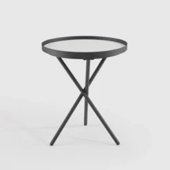 Modern Minimalist Intersecting Tripod Leg Side Table Black/Faux White Marble - Saracina Home -Saracina Home Sales Store GUEST 9c63270b 2b0f 47bd 80c6 5ee6ffc4f68d