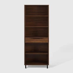72.5" Mid-Century Modern 1 Drawer Angled Bookshelf - Saracina Home -Saracina Home Sales Store GUEST 9c7bd3c0 62d4 4081 bd63 6e0ad2db722b