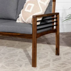 Saybrook Modern Metal And Wood Patio Loveseat - Gray/Dark Brown - Saracina Home 15 Saybrook Modern Metal And Wood Patio Loveseat - Gray/Dark Brown - Saracina Home -Saracina Home Sales Store GUEST 9d3c59a7 d784 409b 8d9b 2ff43d11dbb3