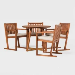 Saracina Home 5pc Modern Slatted Acacia Outdoor Dining Set With Round Table 10 Saracina Home 5pc Modern Slatted Acacia Outdoor Dining Set With Round Table -Saracina Home Sales Store GUEST 9d726d02 3bf0 4f04 9439 6de7c83b7e6c