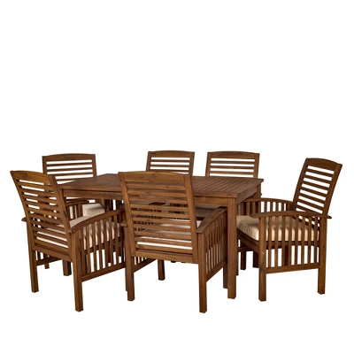 Ravenscroft 7pc Acacia Wood Patio Dining Set - Saracina Home 10 Ravenscroft 7pc Acacia Wood Patio Dining Set - Saracina Home - Image 10