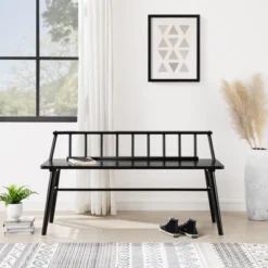 Transitional Low-Back Spindle Entryway Bench - Saracina Home -Saracina Home Sales Store GUEST 9f4bb3bb 99d2 47f1 a305 15794eb7c1eb