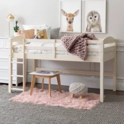 Twin Solid Pine Wood Low Loft Bed White - Saracina Home -Saracina Home Sales Store GUEST 9f88cefa 1107 47f5 9d58 07ca6ee6ceaf