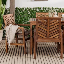 7pc Slatted Chevron Acacia Patio Dining Set - Saracina Home -Saracina Home Sales Store GUEST a03b2e41 9299 4237 9dcd 98c1686e592c