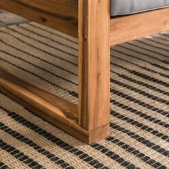 Galia Square Leg Acacia Wood Patio Loveseat With Cushions - Brown - Saracina Home -Saracina Home Sales Store GUEST a11ad9be a64c 44ca a46e a671dce41fbe