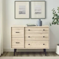 Ivora Lifted Mid-Century Modern Asymmetrical 5 Drawer Dresser - Saracina Home -Saracina Home Sales Store GUEST a177ed74 4537 4f4a b9db f2c581dbedf6
