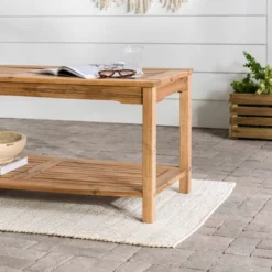 Ravenscroft Modern Boho Acacia Wood Slatted Outdoor Coffee Table With Lower Shelf - Saracina Home 20 Ravenscroft Modern Boho Acacia Wood Slatted Outdoor Coffee Table With Lower Shelf - Saracina Home -Saracina Home Sales Store GUEST a2c6185f 7488 49a4 9161 ec2e2e671ad4