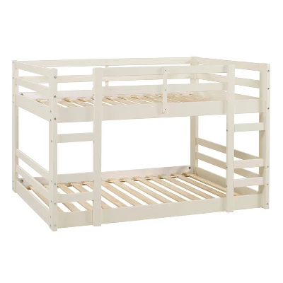 Twin Over Twin Indy Solid Wood Low Bunk Bed - Saracina Home 1 Twin Over Twin Indy Solid Wood Low Bunk Bed - Saracina Home