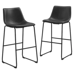 Set Of 2 Laslo Modern Upholstered Faux Leather Barstools - Saracina Home -Saracina Home Sales Store GUEST a4add1a4 bb2f 4cbe ae20 d66ff887ef75