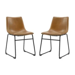Set Of 2 Laslo Modern Upholstered Faux Leather Dining Chairs - Saracina Home -Saracina Home Sales Store GUEST a575f745 32e2 4880 af78 c97be1dbada8