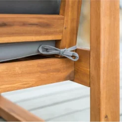 Galia Square Leg Acacia Wood Patio Loveseat With Cushions - Brown - Saracina Home -Saracina Home Sales Store GUEST a802cd44 6287 405f 8d0e 1bc4cfc82c49