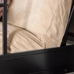 Twin Over Futon Analise Metal Bunk Bed Black - Saracina Home -Saracina Home Sales Store GUEST aa2d1e2d b75c 4bdb 9c73 1846806f43c6