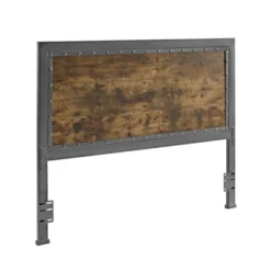 Queen Urban Industrial Wood And Metal Panel Headboard Brown - Saracina Home -Saracina Home Sales Store GUEST adc33663 2379 475a bac3 dd38d518411f